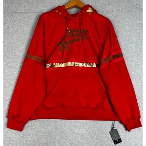 NWT Vie Riche Stardust Sequin Hoodie XXL Red Star Graphic Streetwear Pullover